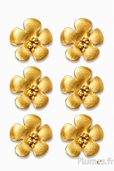 Fiore in cuoio - Ø 2 cm - oro